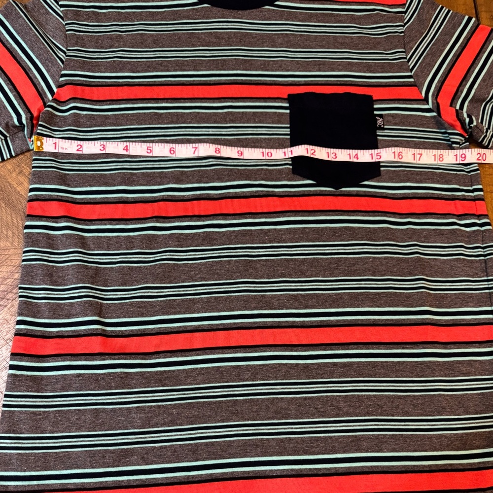 Men's Classic Striped Short Sleeve Tee - Red, Blue, and Gray - Picture 3 of 7